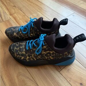 Stella McCartney Leopard Print Sneakers with Blue Laces
